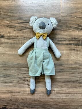 Mon Ami Koala with Mint Overalls and Yellow Bow Tie